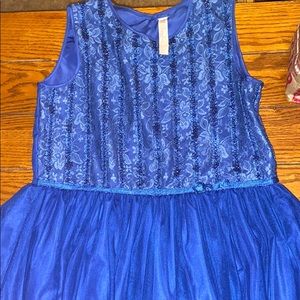 Blue floral sparkly  dress